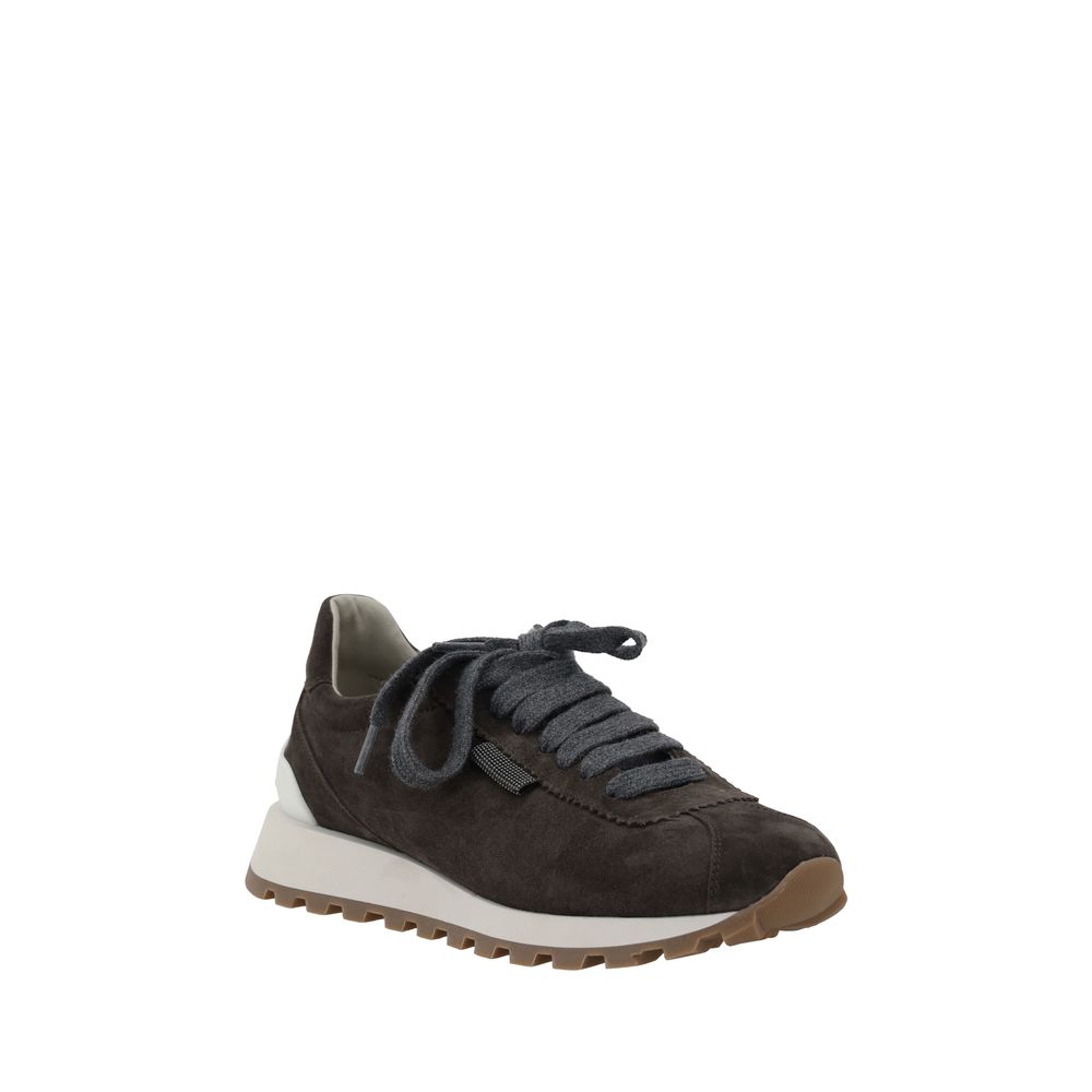 Baskets Brunello Cucinelli en cuir blanches