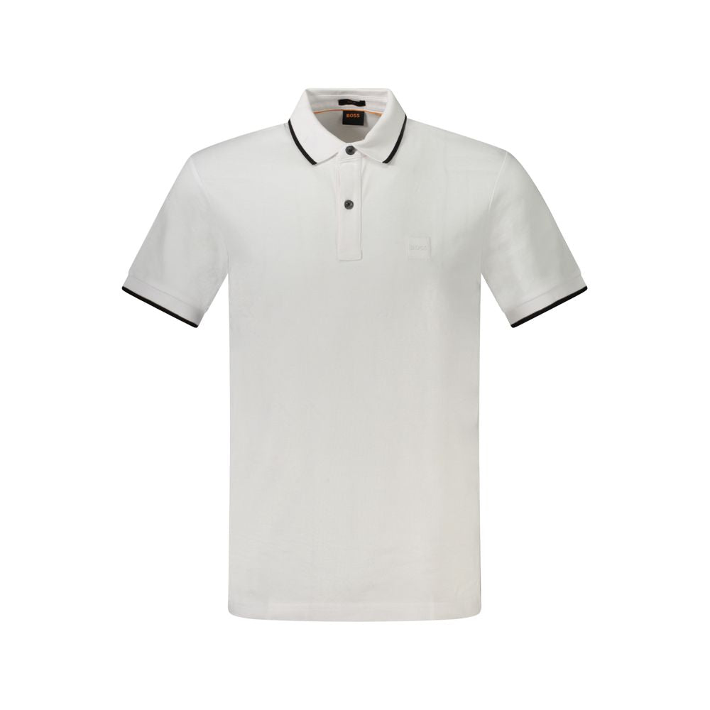 Polo blanc slim fit blanc