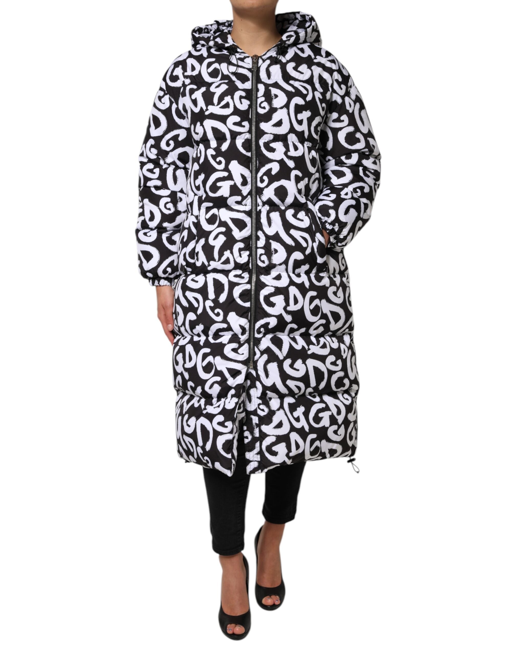 Manteau Dolce & Gabbana DG Mania noir et blanc