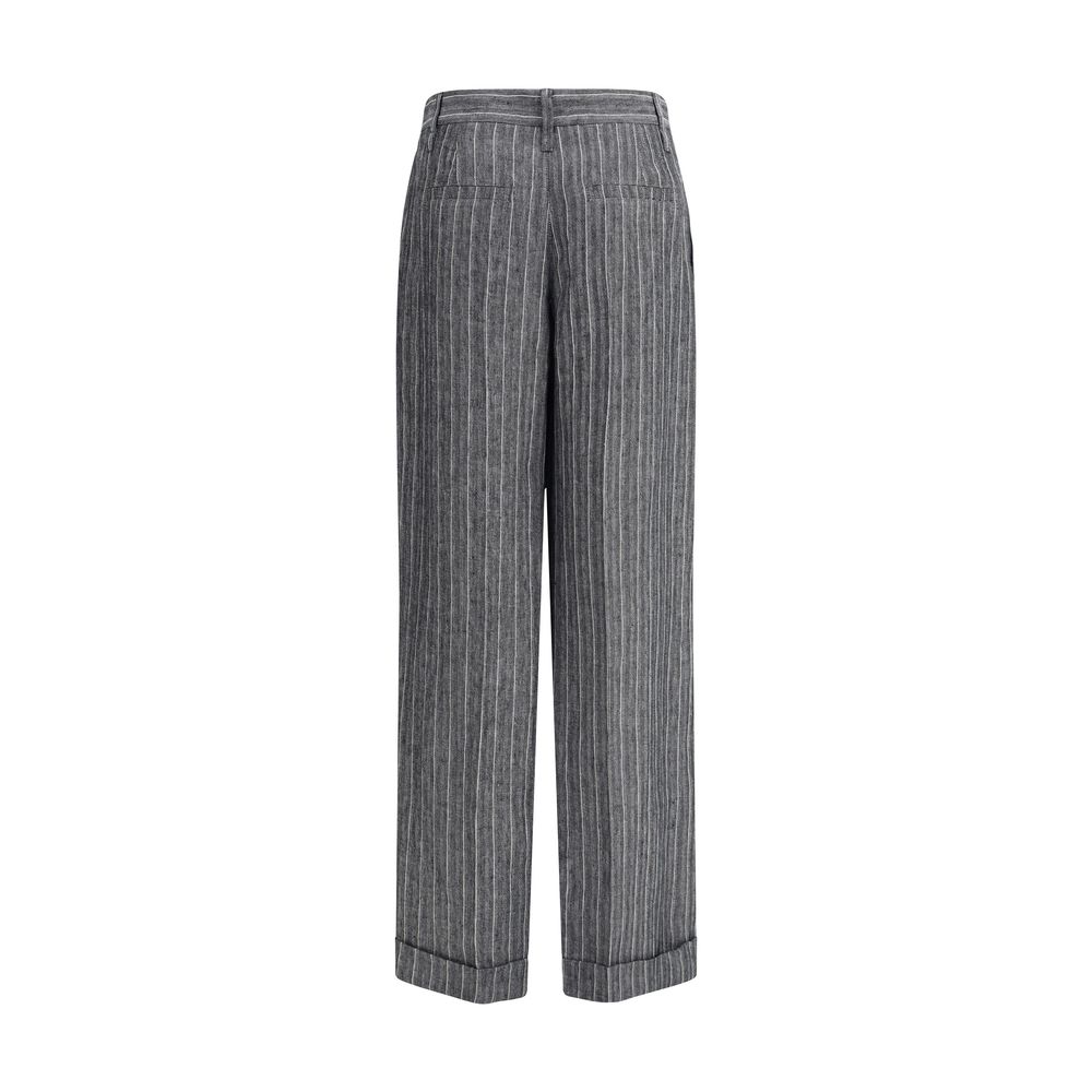 Pantalon Brunello Cucinelli palazzo rayé