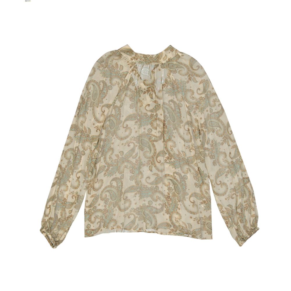 Blouse femme italienne à col noué semi-transparente