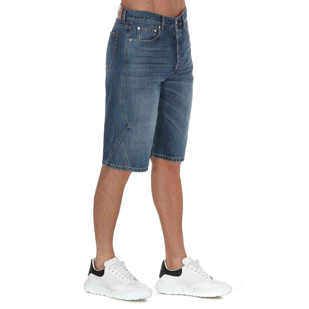 Short en jean Alexander McQueen bleu indigo