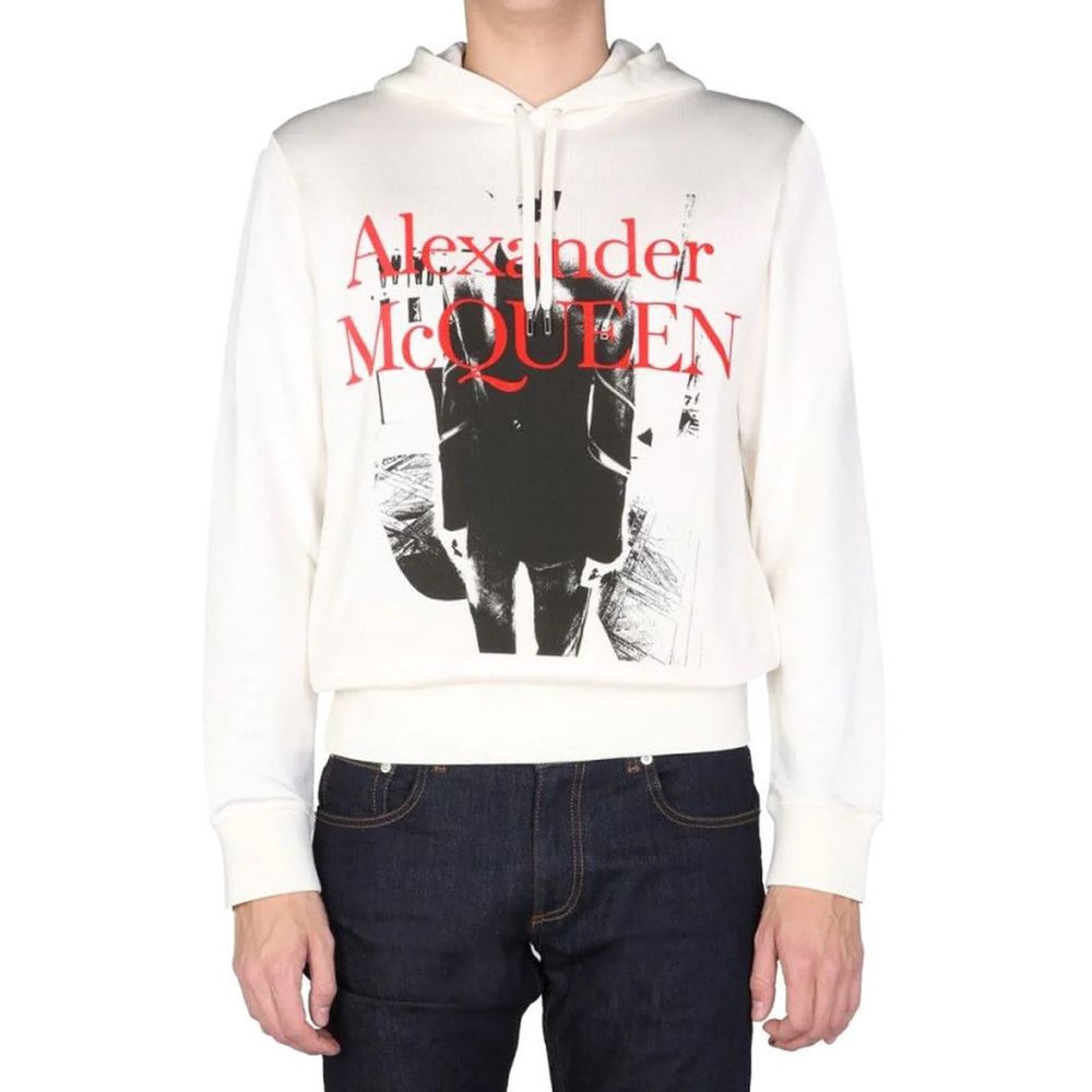 Hoodie Alexander McQueen Logo blanc