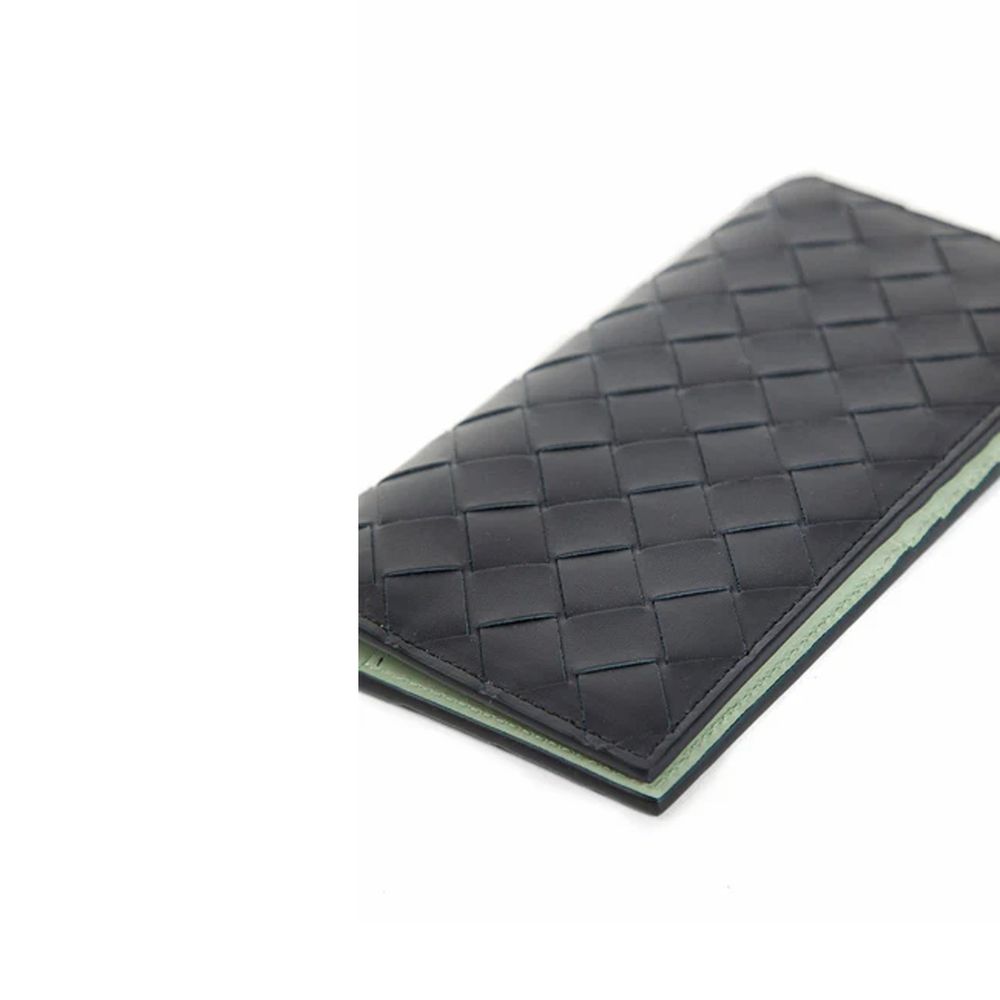 Portefeuille Bottega Veneta Intrecciato noir