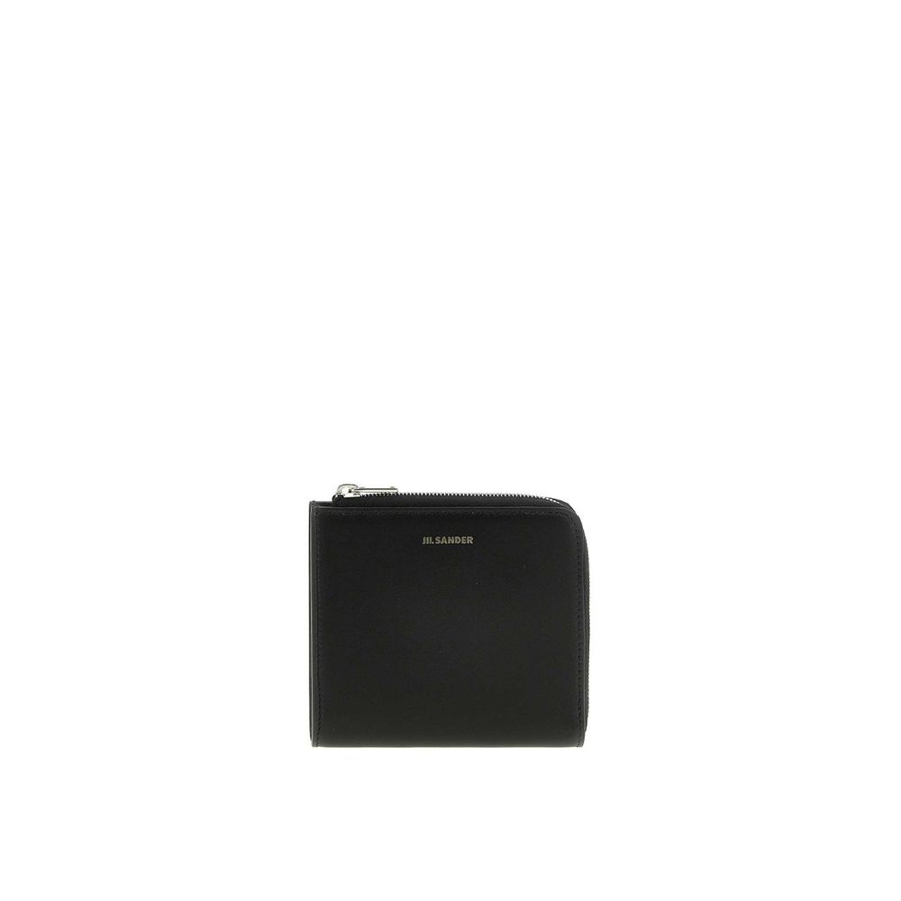 Portefeuille cuir calf logo noir