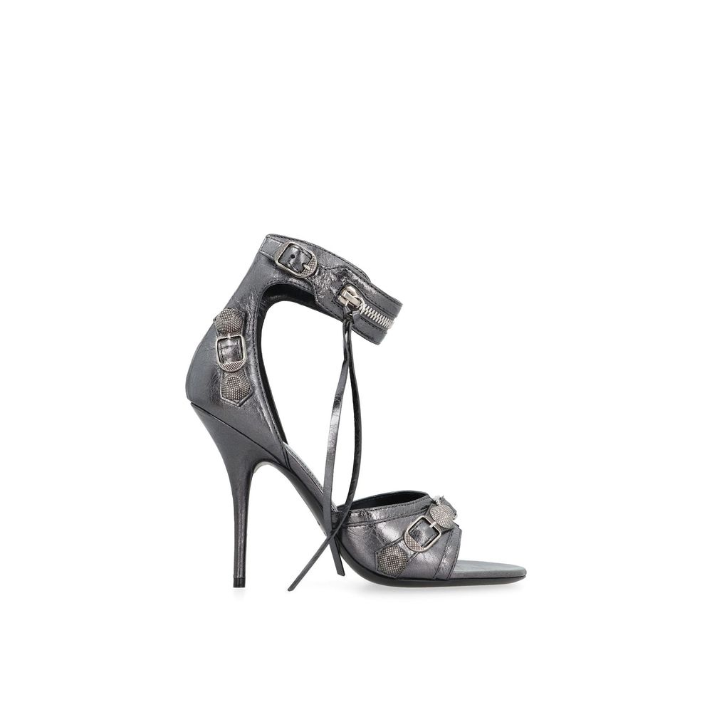 Sandales Cagole en cuir noires