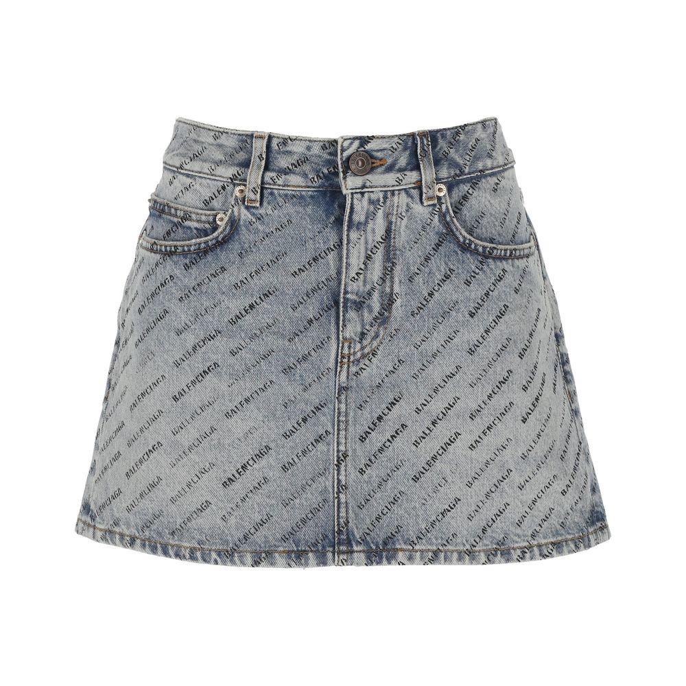 Jupe en denim logo imprimé blaine