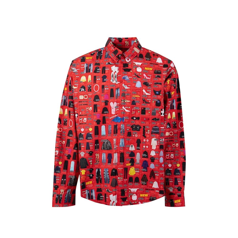 Chemise imprimée homme à manches longues multicolore