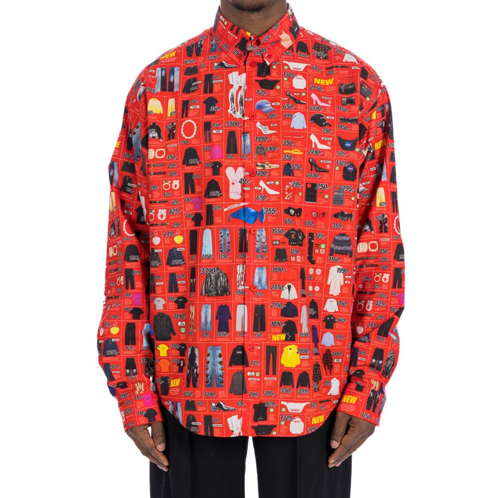 Chemise imprimée homme à manches longues multicolore