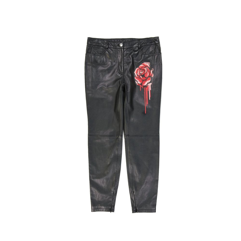 Pantalons en cuir femmes noir