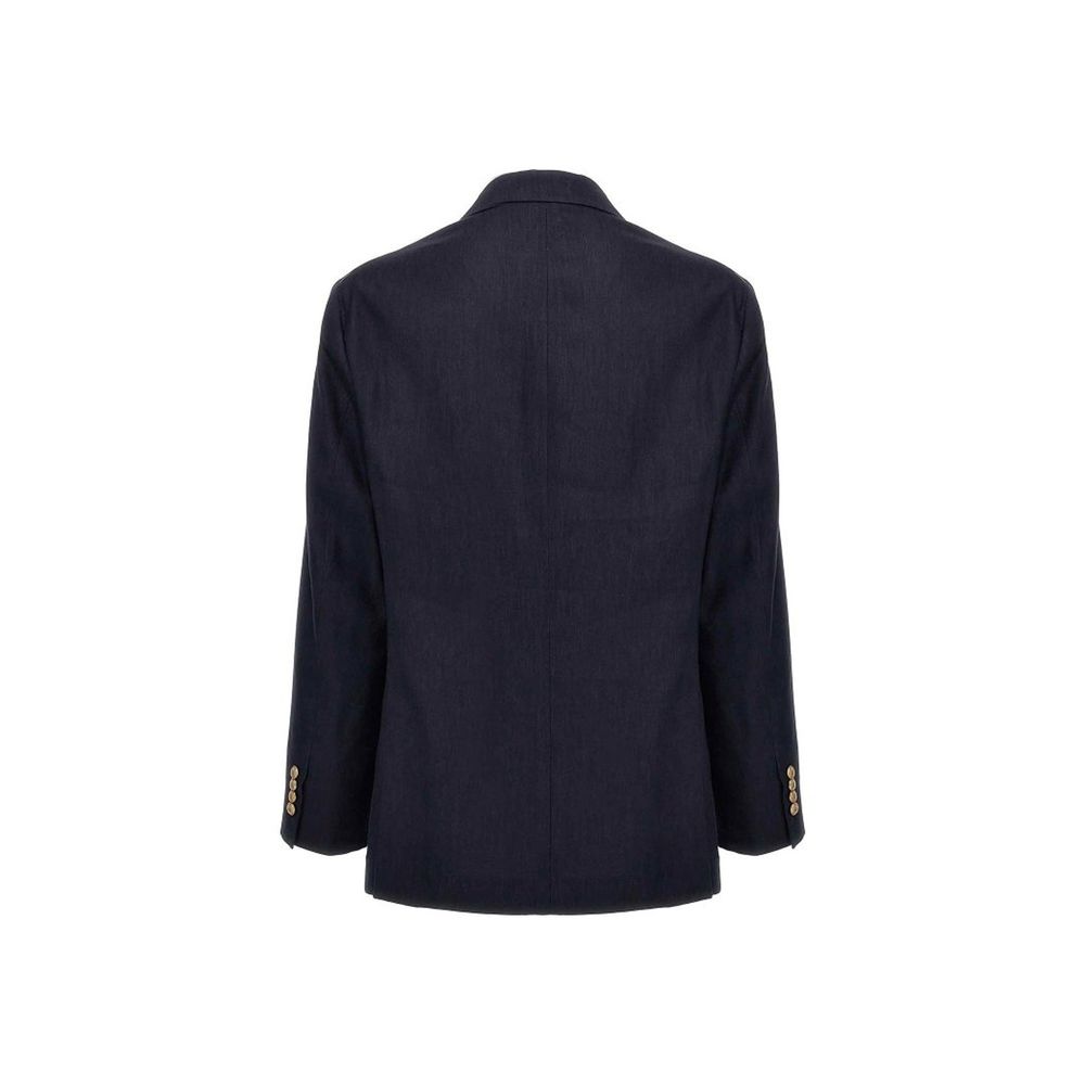 Veste en lin et laine homme bleue