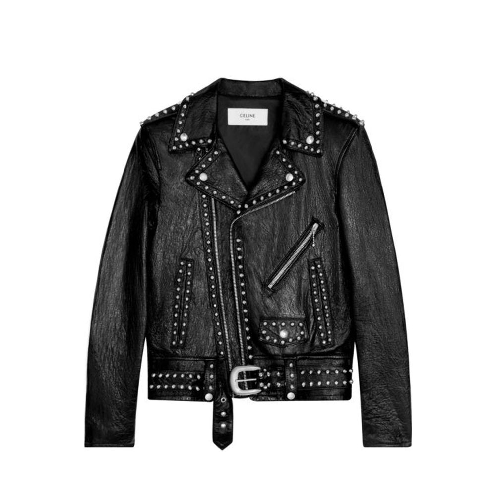 Veste cuir Studded noire