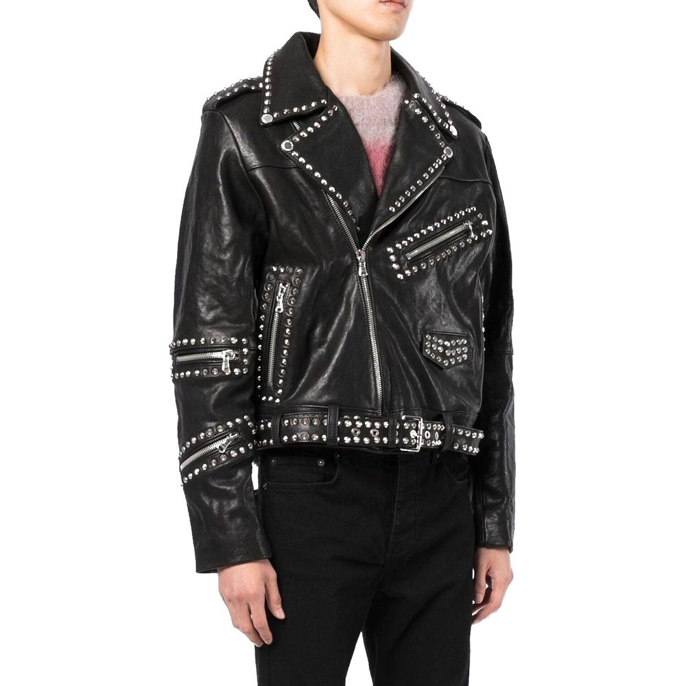 Veste cuir Studded noire