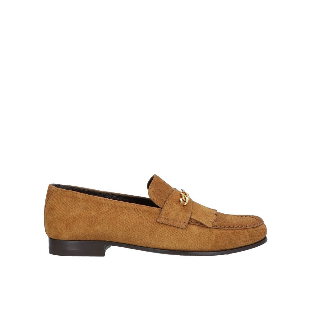 Loafers Triomphe Fringes en cuir noirs