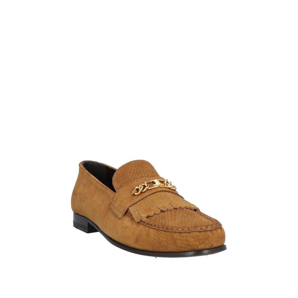 Loafers Triomphe Fringes en cuir noirs