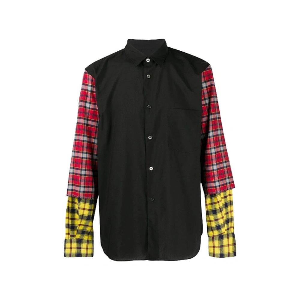 Chemise Comme Des Garçons à manches à carreaux noires