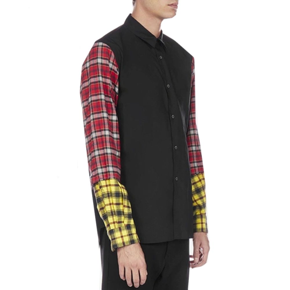 Chemise Comme Des Garçons à manches à carreaux noires