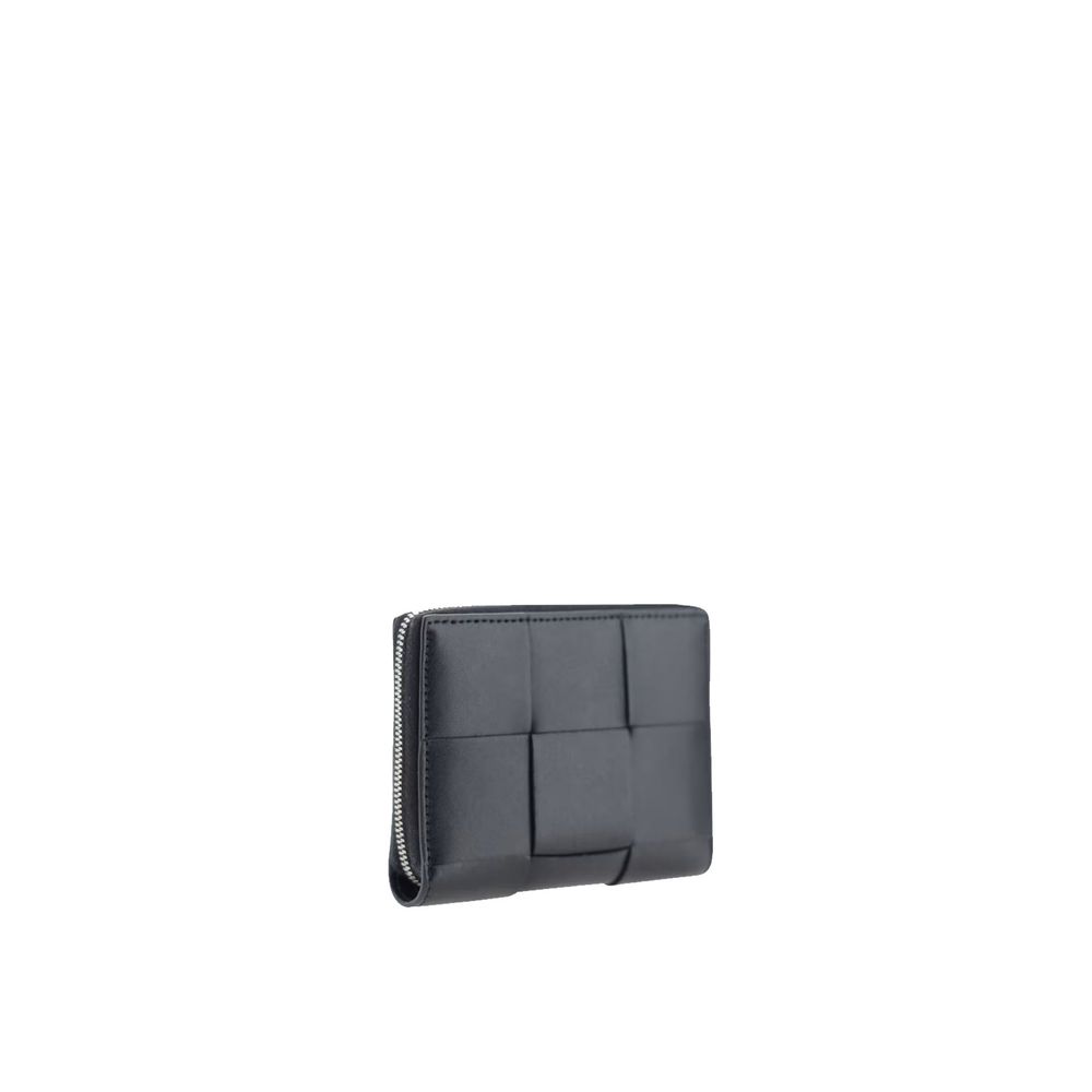 Portefeuille Cuir Noir Zip derrière noir