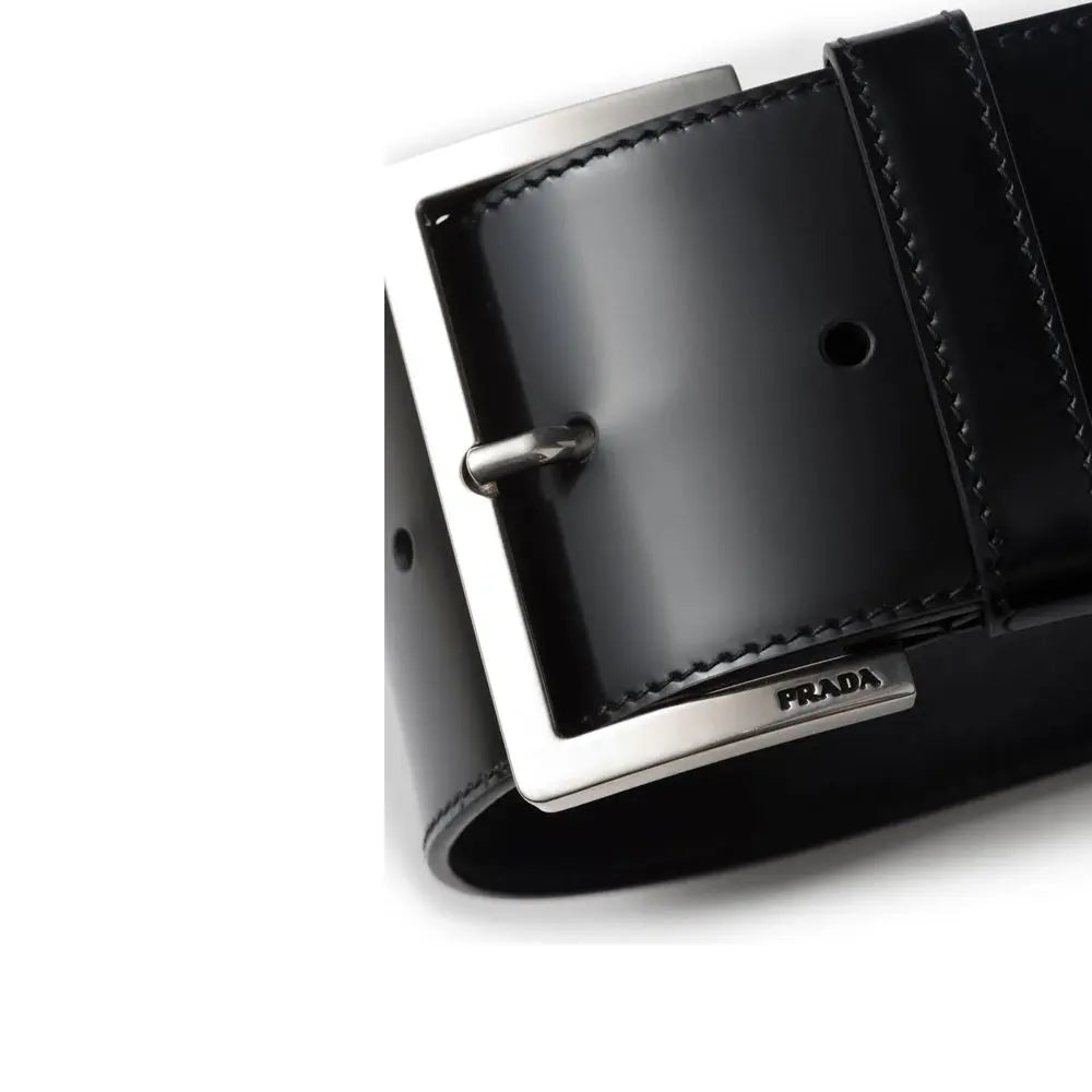 Bracelet en cuir femme noir Prada