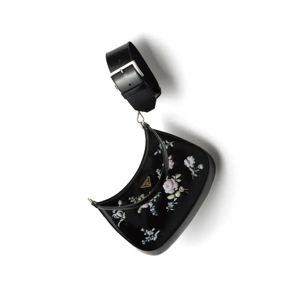 Bracelet en cuir femme noir Prada
