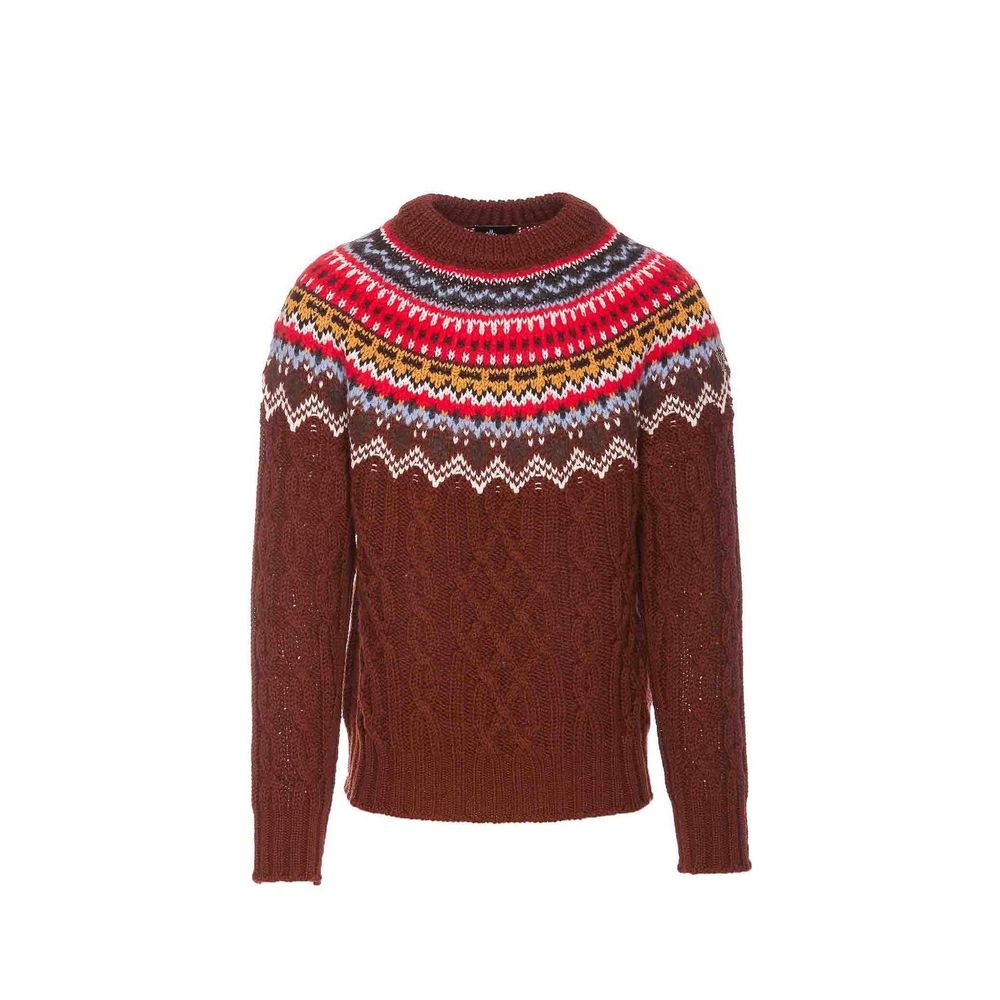 Pull Fair Isle Intarsia en laine gris