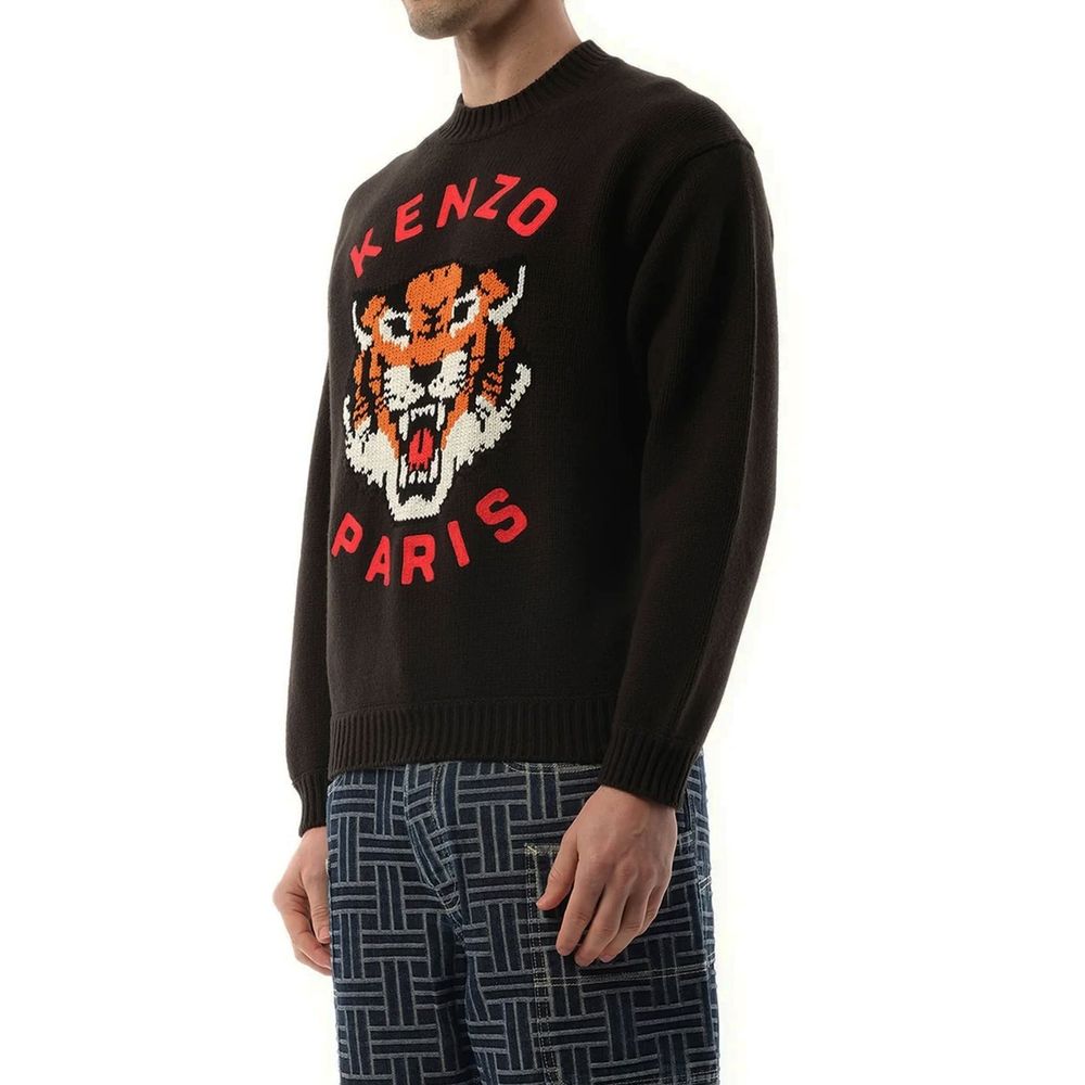 Pull Lucky Tiger intarsia noir