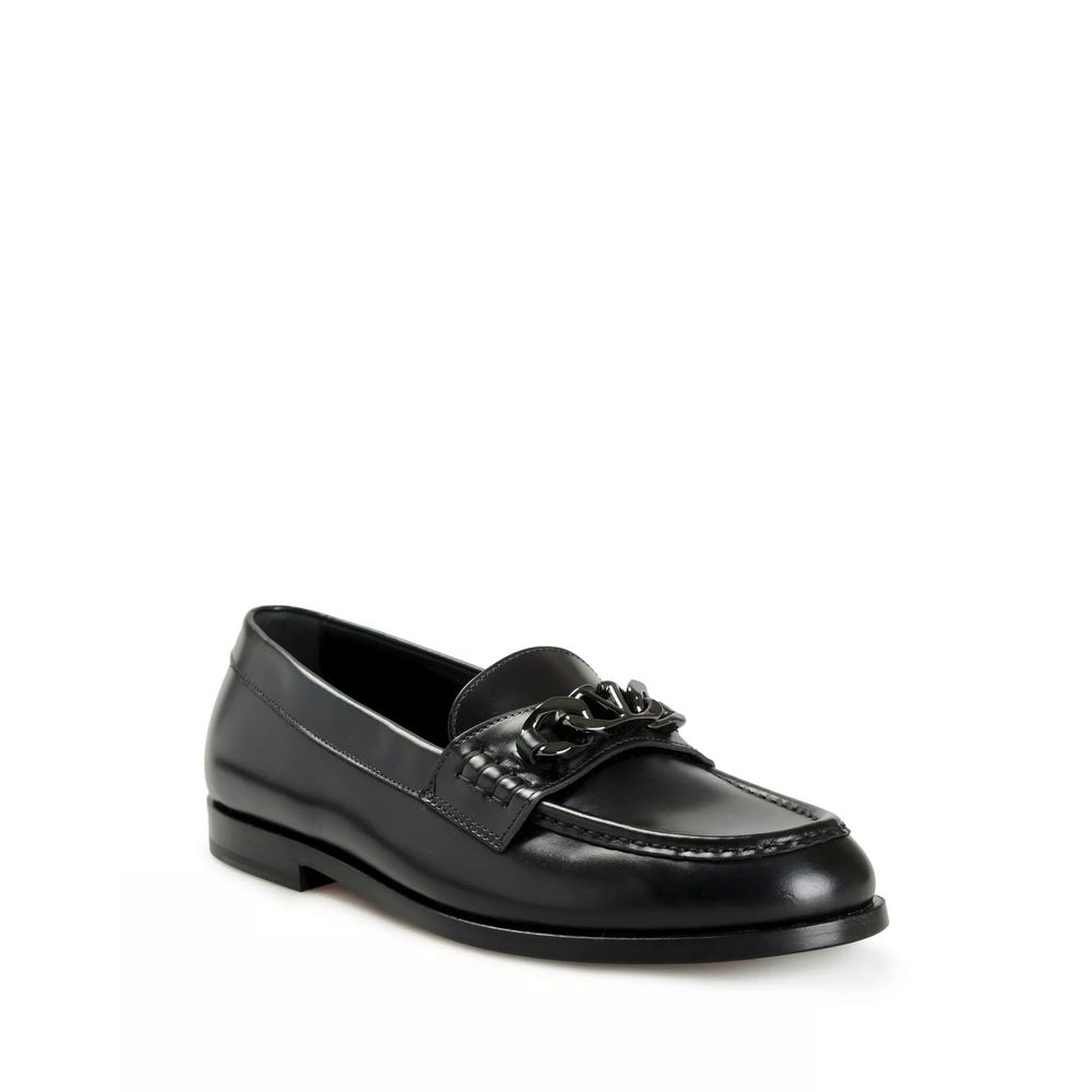 Mocassins en cuir signés V noirs