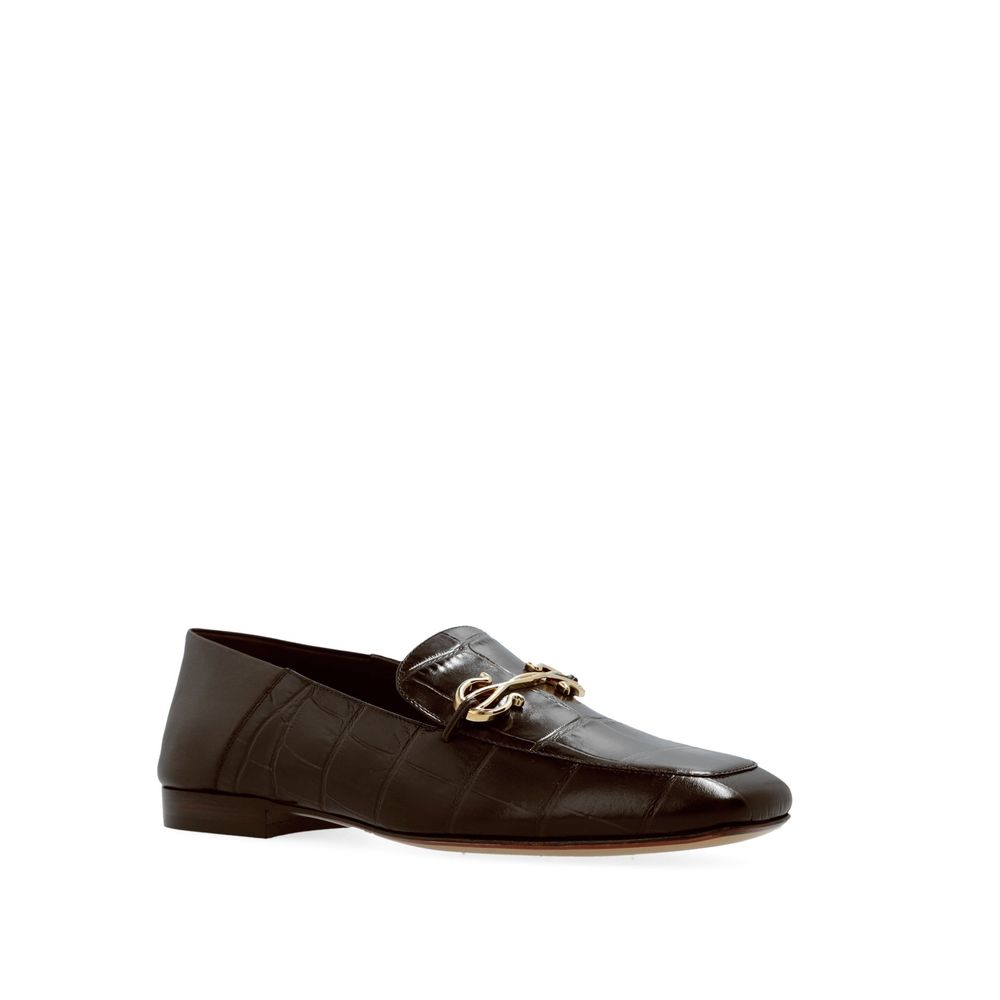 Loafers Louis à talon crocodile noirs