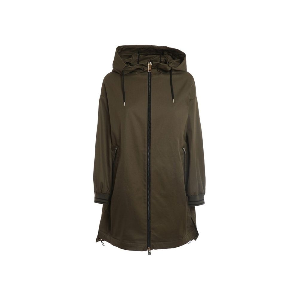Parka femme à capuche verte