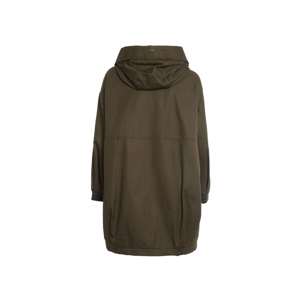 Parka femme à capuche verte