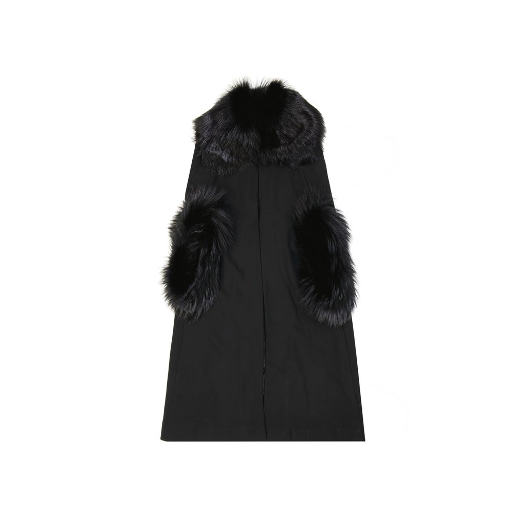 Manteau Fur Long à col en fourrure beige