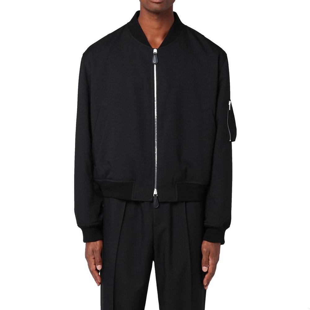 Veste bomber Gallo en cuir noire