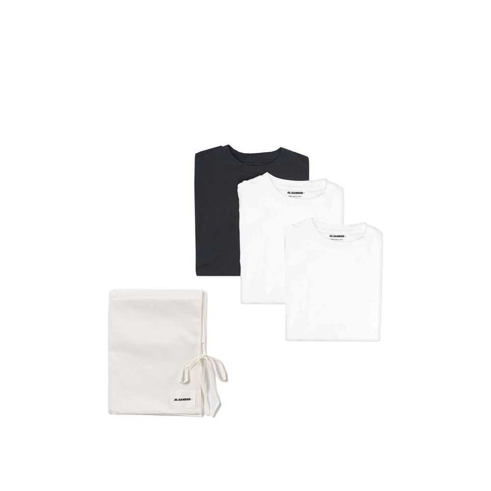 T-shirts Longs Manches Marque Modèle blancs et bleus