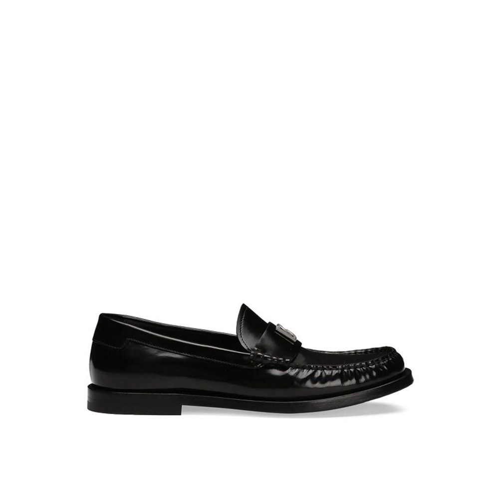 Mocassins en cuir femmes à logo noirs
