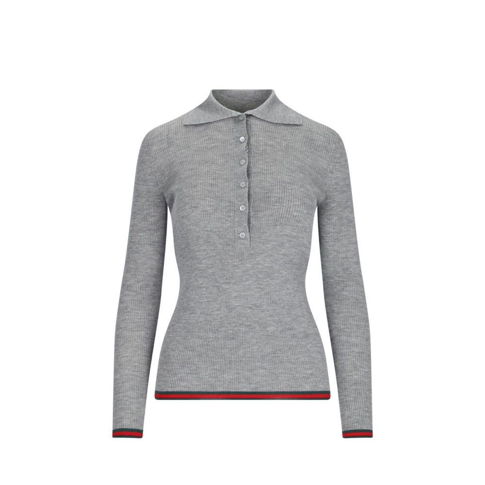 Pull Gucci en cachemire et soie gris clair