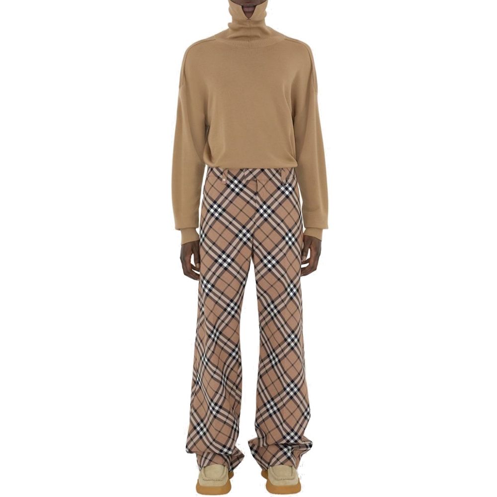 Pantalon en laine Blend Check linden Ip