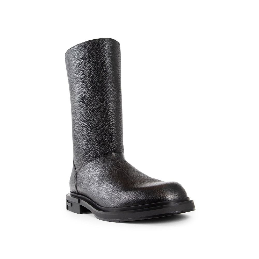 Bottines en cuir gratté noires