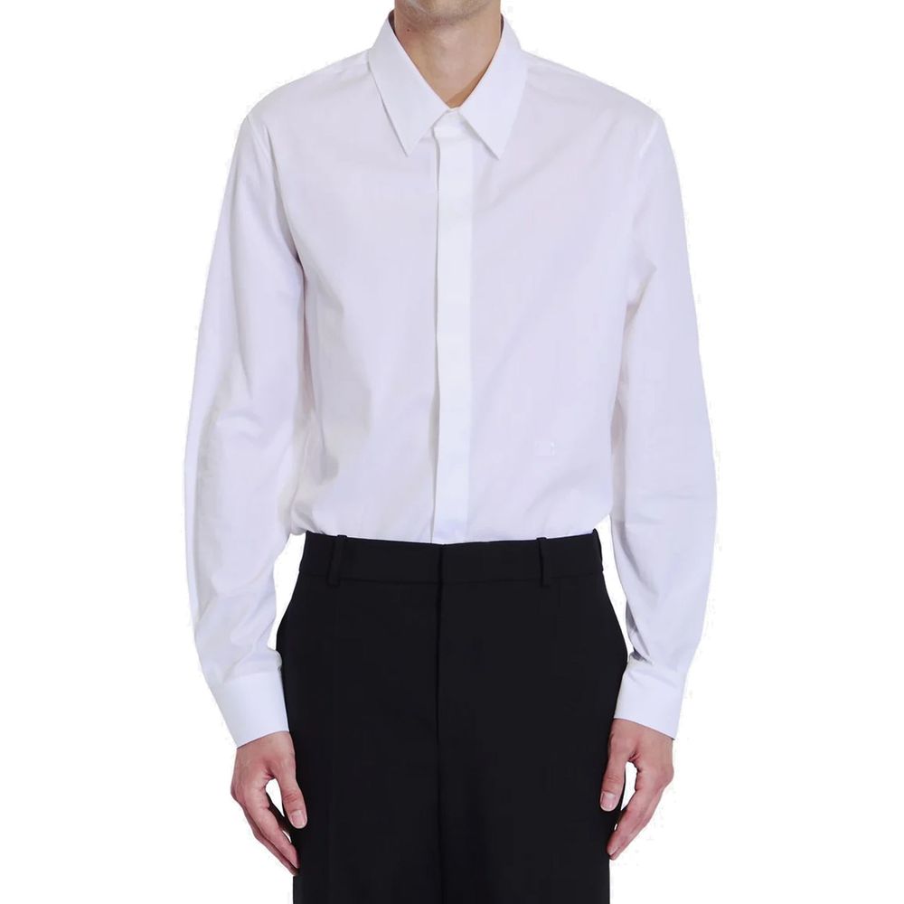 Chemise [Marque] en popeline à manches longues bleue
