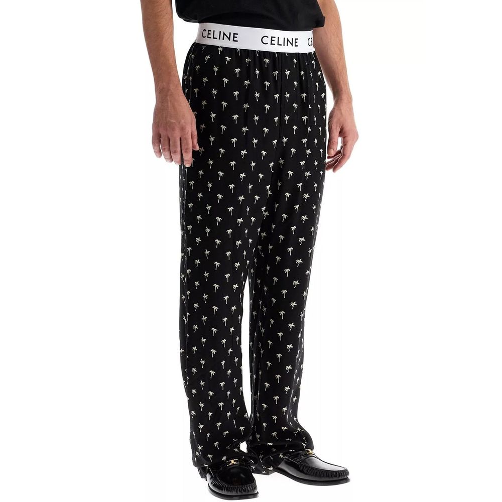 Pantalons de pyjama Celine Mini palmier verts