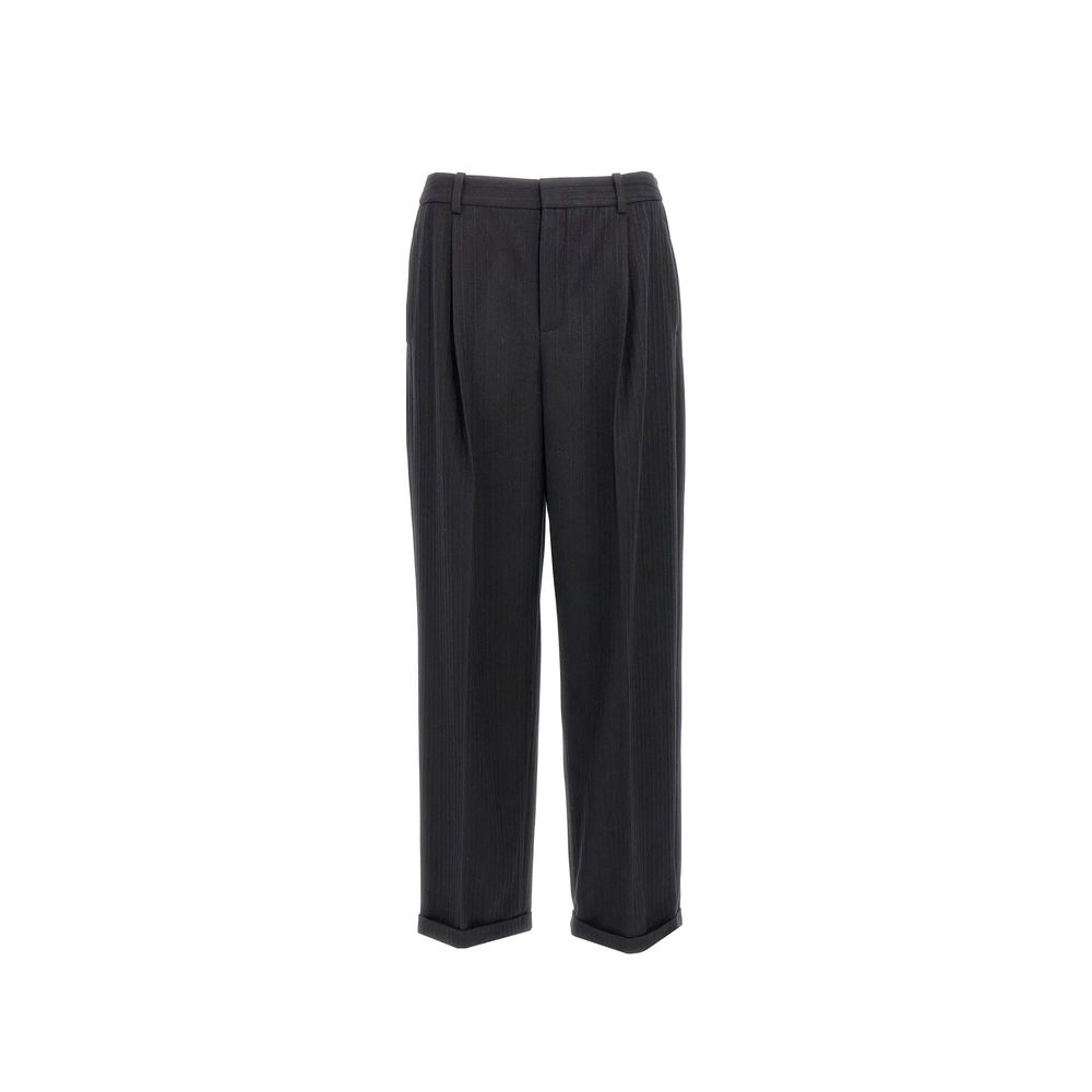 Pantalon Saint Laurent 90's noir à rayures