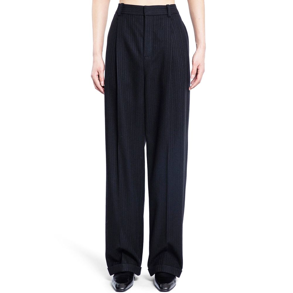 Pantalon Saint Laurent 90's noir à rayures