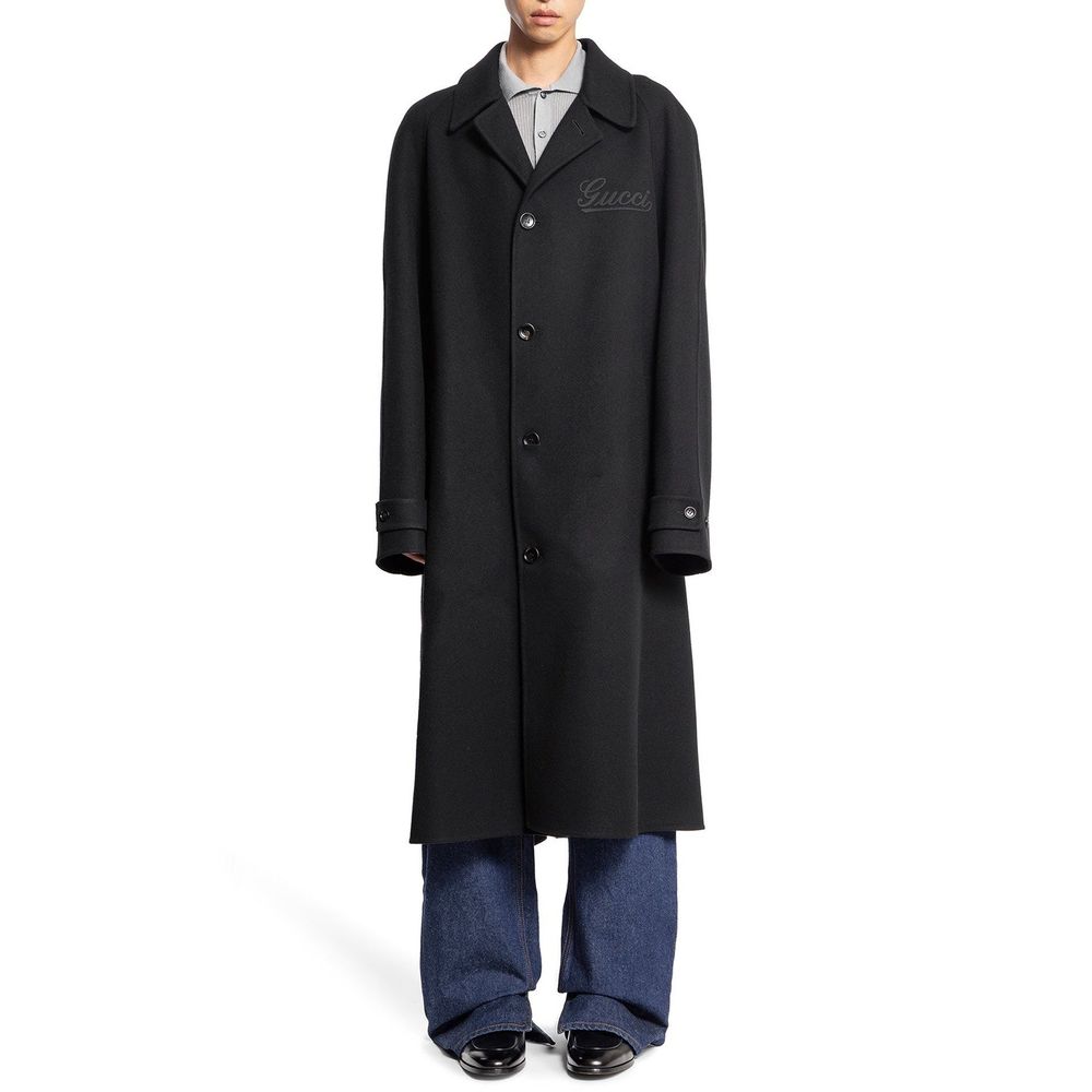 Manteau Gucci long en laine noir