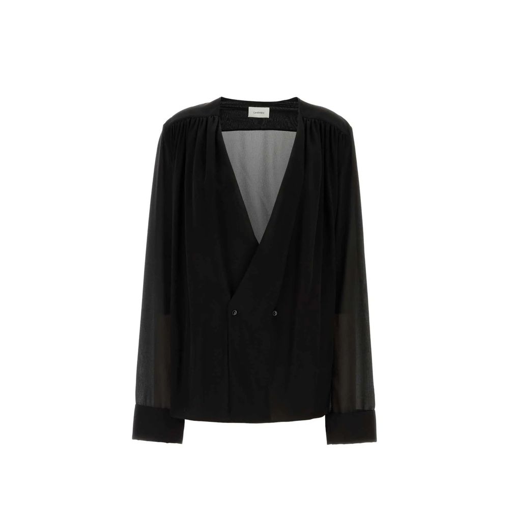Chemise Saint Laurent col V noir