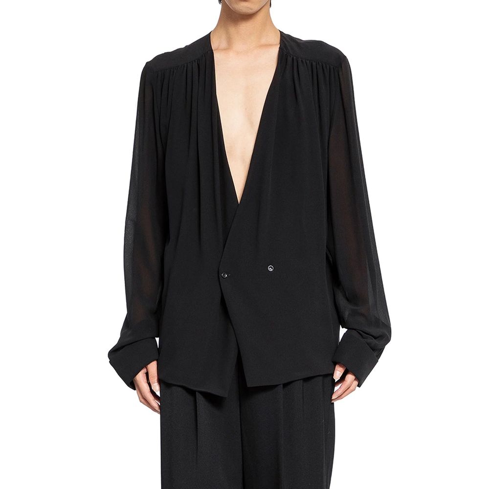Chemise Saint Laurent col V noir