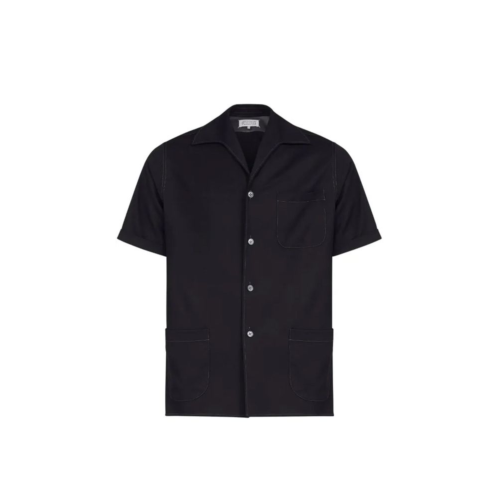 Chemise manches courtes Wool noire