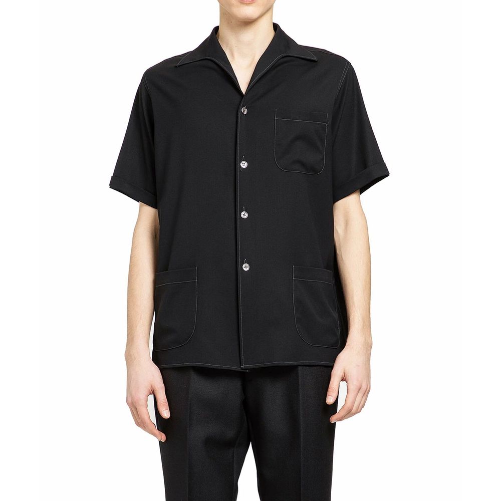Chemise manches courtes Wool noire