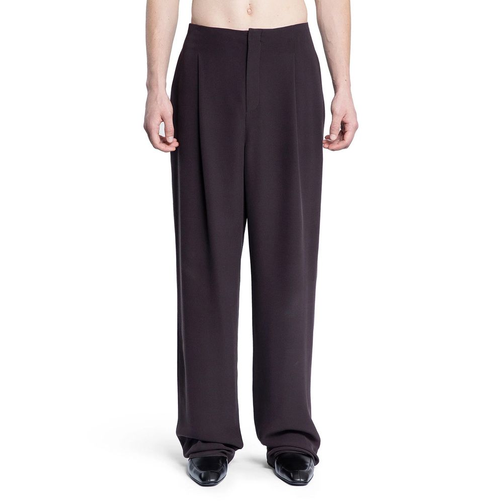 Pantalon Saint Laurent coupe droite brun