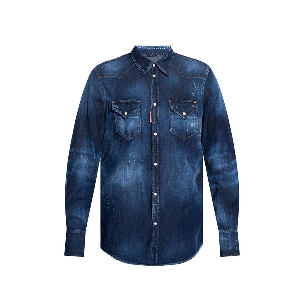 Chemise Denim Homme bleue