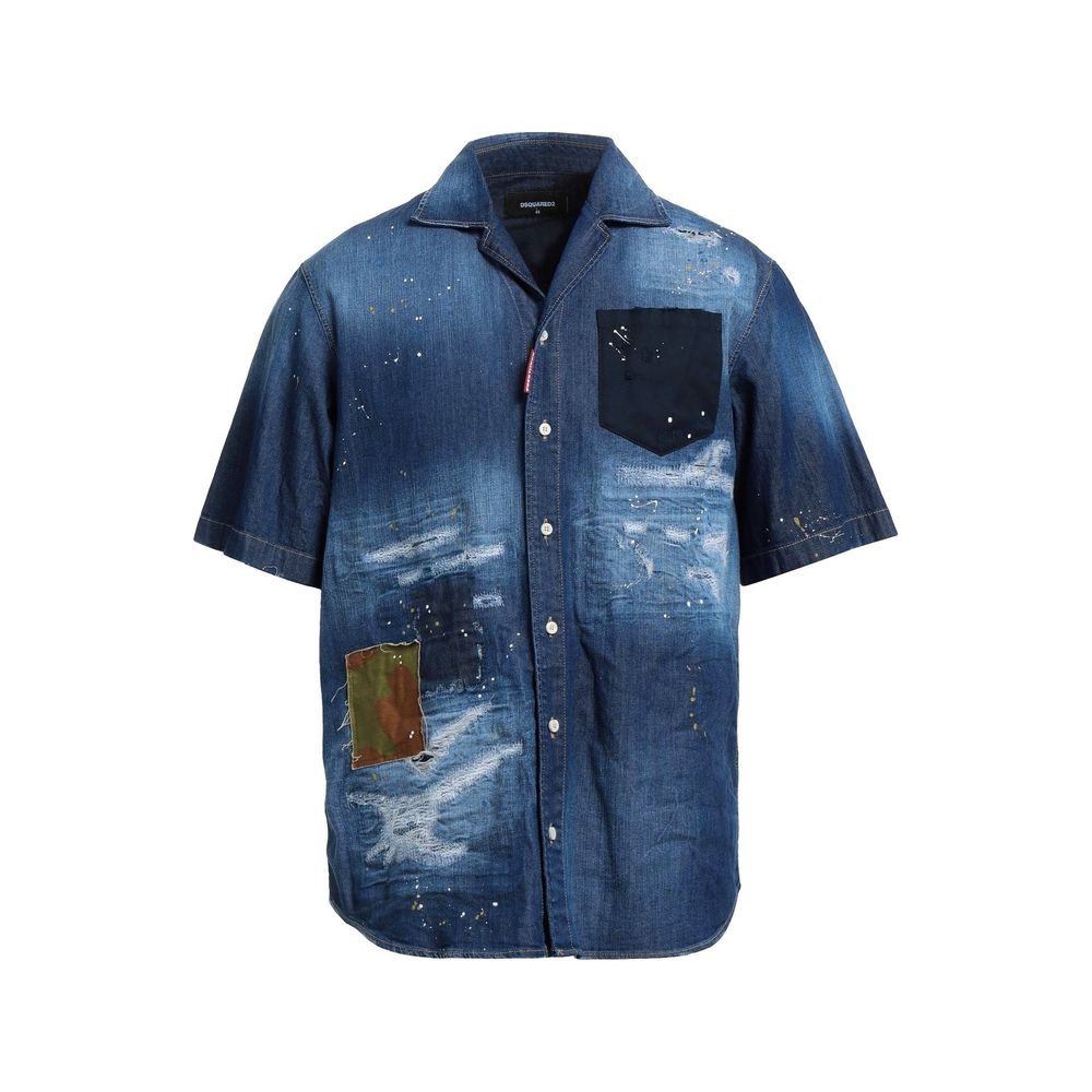 Chemise Denim en Coton bleue