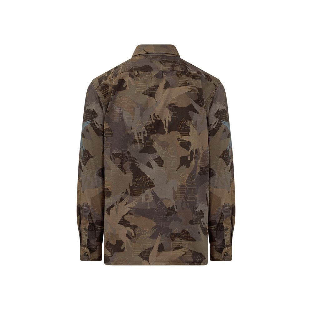 Chemise Camouflage Homme avec Poches vertes